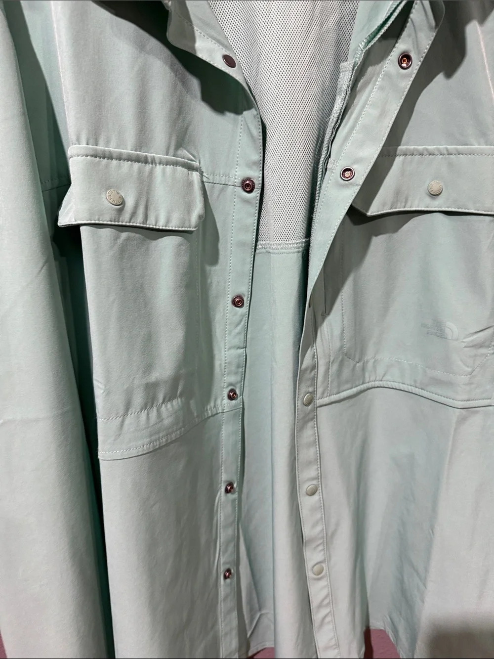 Men’s The North Face Mint Green Lightweight Shirt Jacket Size XL